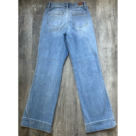 Judy Blue Jeans Mid-Rise Wide Leg Flare Boho Womens 7/28 Blue JB82401MD - Picture 4 of 10